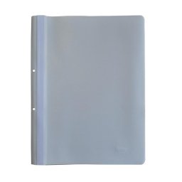 Dosar plastic PP cu sina, cu gauri, grosime 120/180 microni, 10 buc/set, Optima - gri