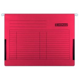 Dosar suspendabil cu burduf si eticheta , bagheta metalica, 5 buc/set, DONAU - rosu