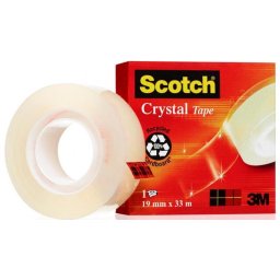 Accesorii birotica Banda adeziva transparent cristal, se rupe usor, 19mm x 33m, 3M - SCOTCH Crystal