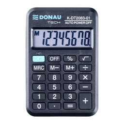 Calculator de birou Calculator de buzunar, 8 digits, 88 x 59 x 10 mm, Donau Tech DT2083 - negru