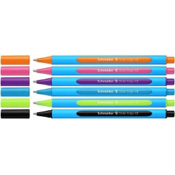 Pix SCHNEIDER Slider Edge XB, rubber grip, varf 1.4mm, 6 culori pastel/set