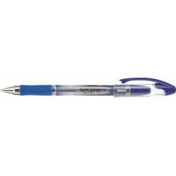 Pix PENAC Soft Glider, rubber grip, 0.7mm, varf metalic - scriere albastra