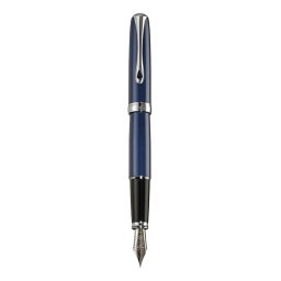 Stilou Diplomat Excellence A2, cu penita M, din otel inoxidabil - Midnight Blue Chrome