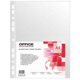 Folie protectie pentru documente A4, 50 microni, 100folii/set, Office Products - cristal
