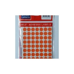 Accesorii birotica Etichete autoadezive color, D 8 mm, 750 buc/set - orange