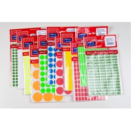 Accesorii birotica Etichete autoadezive color, D 8 mm, 750 buc/set - rosu
