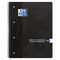 Caiet cu spirala A5+, OXFORD School Collegeblock, 80 file-90g/mp, Scribzee, liniat stanga-dictando-n