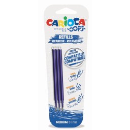 Rezerve pix erasable, 3 buc/blister, CARIOCA Oops - albastre