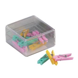 Accesorii birotica Clesti din plastic cu arc, pentru prindere, 32mm, 10 buc/cutie, ALCO - culori asortate