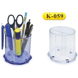 Accesorii birotica Suport plastic pentru instrumente de scris, cilindric, 97 x 104mm, KEJEA - transparent mat