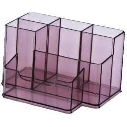 Accesorii birotica Suport plastic pentru accesorii de birou, 6 compartimente, 105 x 85mm, KEJEA - fumuriu