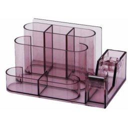Accesorii birotica Suport plastic pentru accesorii de birou, 7 compartimente, 168 x 78mm, KEJEA - fumuriu