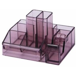Accesorii birotica Suport plastic pentru accesorii de birou, 8 compartimente, 148 x 87mm, KEJEA - fumuriu