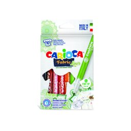 Articole pentru scoala Carioca pentru textile, varf subtire - 2.6mm, rezistent la spalare, 10 culori/cutie, CARIOCA Fabric