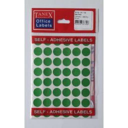 Accesorii birotica Etichete autoadezive color, D16 mm, 480 buc/set, Tanex - verde