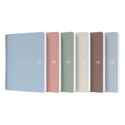 Caiet cu spirala A5, OXFORD My Rec"Up, 90 file-90g/mp, Scribzee, hartie reciclata-dictando-asortate