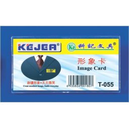 Accesorii birotica Ecuson dreptunghiular din plastic, pentru nume, 65 x 32mm, KEJEA - transparent