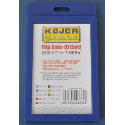 Accesorii birotica Suport PP tip flip, pentru carduri, 55 x 85mm, vertical, 5 buc/set, KEJEA - bleumarin