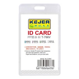 Accesorii birotica Suport PP water proof, pentru carduri, 55 x 85mm, vertical, 5 buc/set, KEJEA - transparent