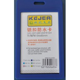 Accesorii birotica Suport PP water proof snap type, pentru carduri, 55 x 85mm, vertical, 5 buc/set, KEJEA - bleumarin