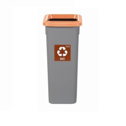 Cos plastic reciclare selectiva, capacitate 53l, PLAFOR Fit - gri cu capac maro - bio