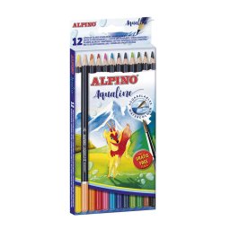Articole pentru scoala Creioane colorate acuarela, cutie carton, 12 culori/set, ALPINO Aqualine