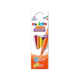 Articole pentru scoala Creioane colorate CARIOCA Maxi Neon, triunghiulare, super fluorescente, 6 culori/cutie