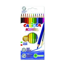 Articole pentru scoala Creioane colorate CARIOCA Acquarell, hexagonale, 12 culori/cutie - cutie carton