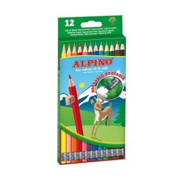 Articole pentru scoala Creioane colorate cu guma, cutie carton, 12 culori/set, ALPINO Erasable