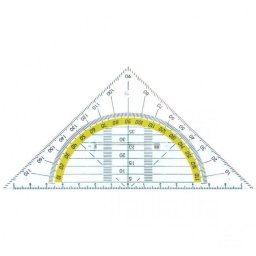 Articole pentru scoala Echer 16 cm, cu raportor 180 grade, plastic transparent, ALCO