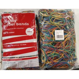 Accesorii birotica Elastice pentru bani, 60% cauciuc, 500gr./punga, D 65, grosime 1.5mm x 1.5mm, Optima - assorted colo
