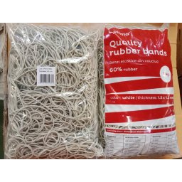 Accesorii birotica Elastice pentru bani, 60% cauciuc, 1kg/punga, D 90, grosime 1.5mm x 1.5mm, Optima - albe