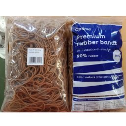 Accesorii birotica Elastice pentru bani, 90% cauciuc, 500gr./punga, D 80, grosime 1.5mm x 1.5mm, Optima - natural