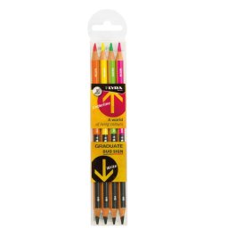 Articole pentru scoala Creioane colorate 2 capete, 4buc/blister, LYRA Graduate