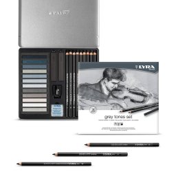 Articole pentru scoala Set creioane pentru desene si schite, 25 piese/set, tonuri de gri, LYRA