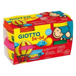 Articole pentru scoala Plastilina standard, 4 culori(magenta, rosu, galben, verde) x 100 grame/borcan, GIOTTO be-be