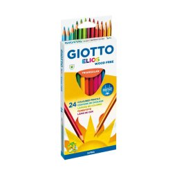 Articole pentru scoala Creioane colorate, cutie carton, 24 culori/set, GIOTTO Elios