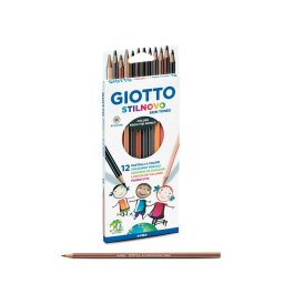 Articole pentru scoala Creioane colorate, culori tonurile pielii, 12buc/cutie, GIOTTO Stilnovo