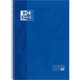Caiet cu spirala, OXFORD Europeanbook 1, A4+, 80 file-90g/mp, hardcover bleumarin, Scribzee-mate