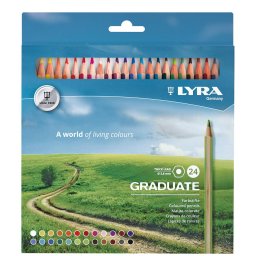 Articole pentru scoala Creioane colorate LYRA Graduate Graphite, 24 culori/cutie