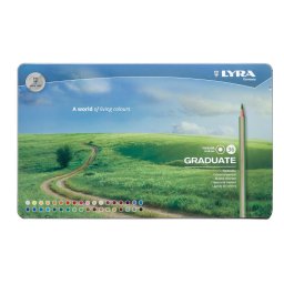 Articole pentru scoala Creioane colorate LYRA Graduate Graphite, 36 culori/cutie metalica