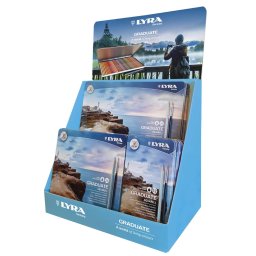 Articole pentru scoala Display cutii metalice cu creioane colorate LYRA Graduate Aquarell