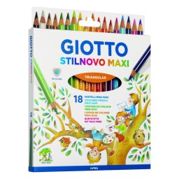 Articole pentru scoala Creioane colorate 18 culori/cutie, GIOTTO Stilnovo Maxi
