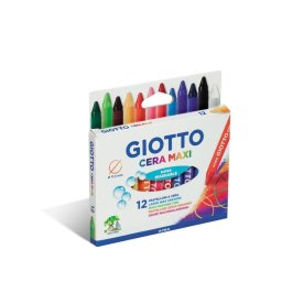 Articole pentru scoala Creioane cerate din plastic, 12 culori/cutie, GIOTTO Cera Maxi