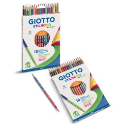 Articole pentru scoala Creioane colorate, cutie carton, 12 culori/cutie, GIOTTO Stilnovo Bicolor