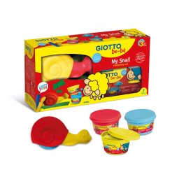 Articole pentru scoala Kit plastilina dough 4 culori x 100 grame + ustensile modelaj, GIOTTO be-be My Snail