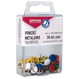 Accesorii birotica Pioneze metalice colorate, 50 buc/cutie, Office Products - culori asortate