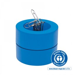 Accesorii birotica Suport pentru agrafe, forma rotunda - D73mm, H60mm, din plastic reciclat, ECO MAUL - albastru
