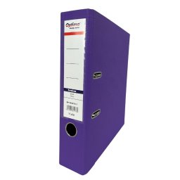 Biblioraft A4, plastifiat PP/PP, margine metalica, 75 mm, Optima Premium - violet
