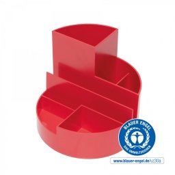 Accesorii birotica Suport pentru instrumente de scris, 6 compartimente, din plastic reciclat, ECO MAUL - rosu